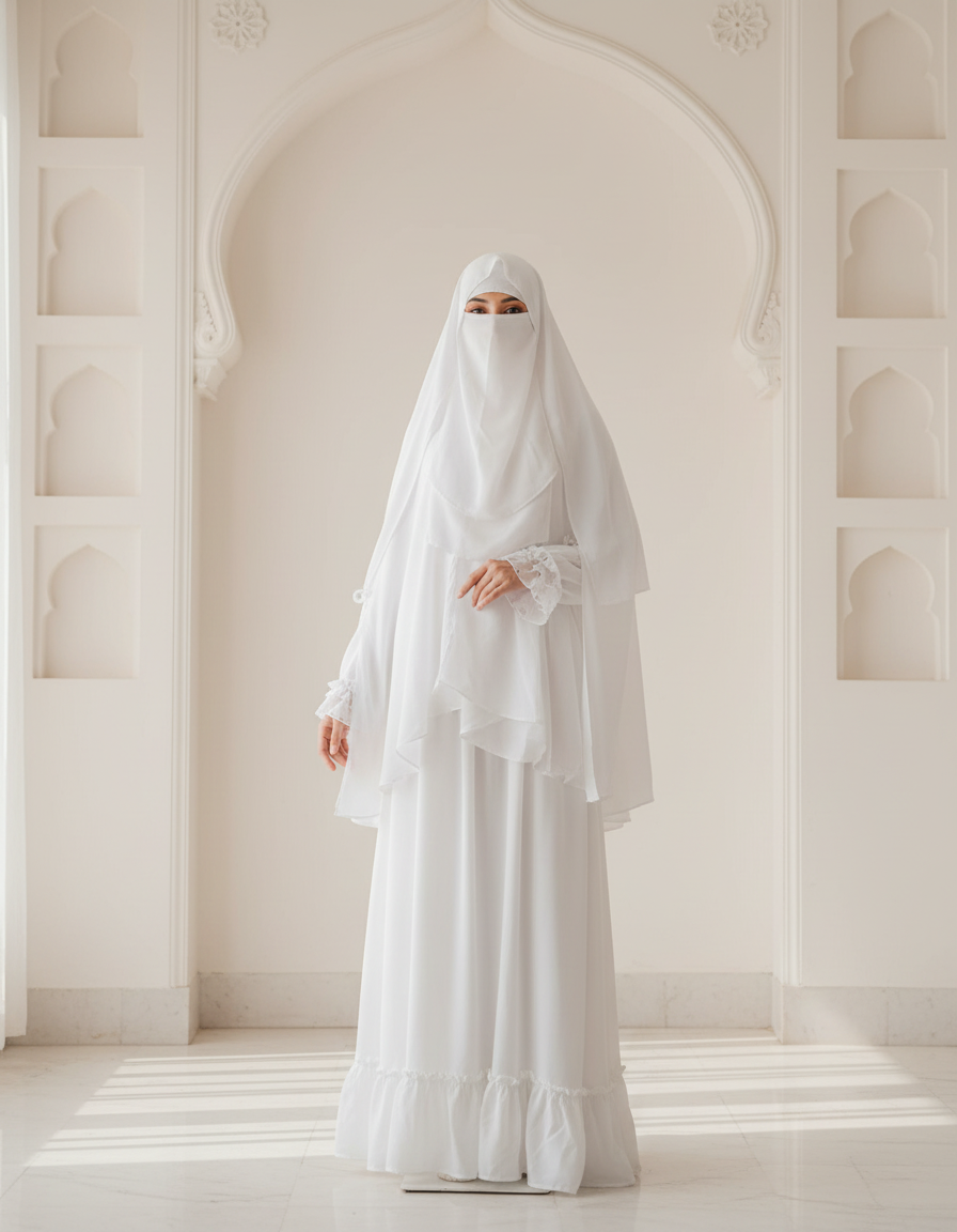New Design Borkha Set white